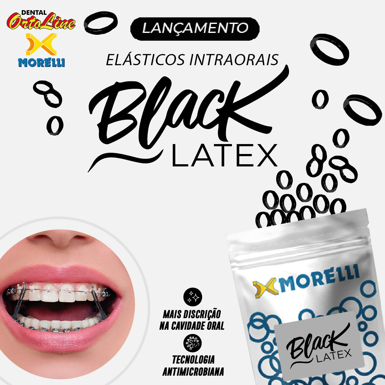 Morelli Intraoral Black latex Elastics (Pk of 1000 pcs)